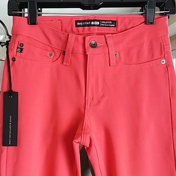 NWT Big Star coral pink legging size 26 - Picture 2 of 8